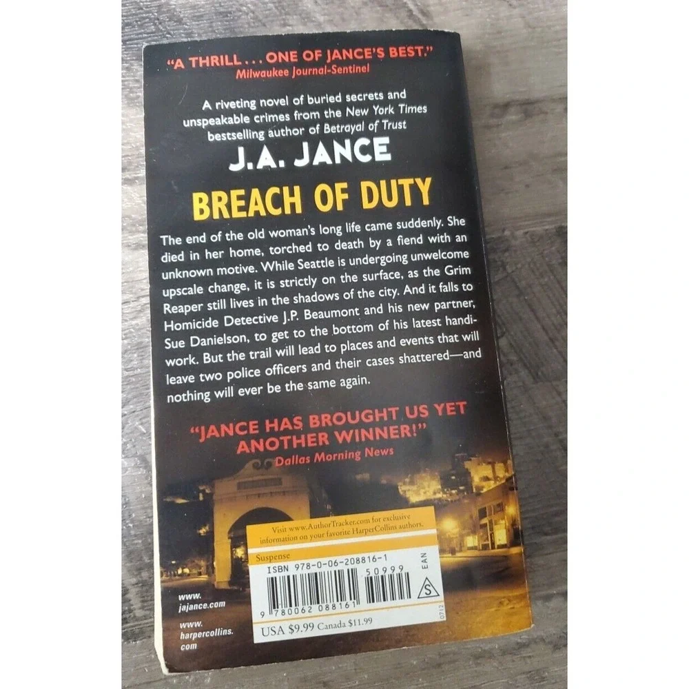 J. P. Beaumont Novel Ser.: Breach of Duty : A J. P. Beaumont Novel by J. A....
